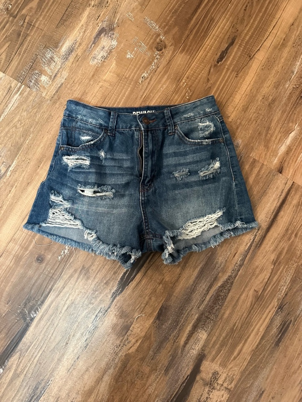 Distressed Blue Denim Women’s Shorts